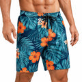 Costume da bagno uomo L in tessuto blu con stampa tropicale e coulisse