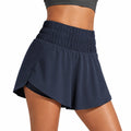 Gonna pantaloncino donna M in tessuto sintetico blu navy - sportiva con fascia elastica