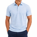 Polo uomo L azzurra a righe manica corta stile casual