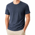 T-shirt uomo M in tessuto mélange blu navy a maniche corte stile casual